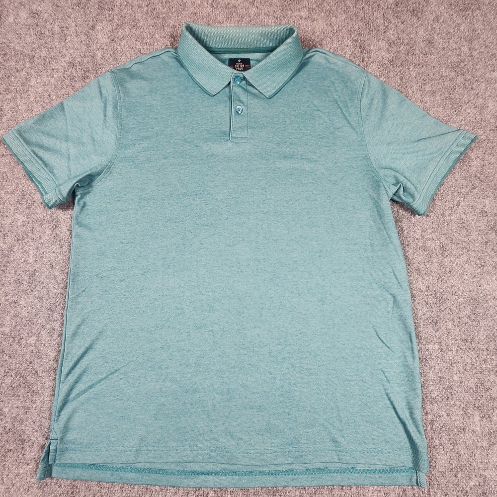 Members Mark Mens Premium Cotton Polo Shirt Jade Green Heather S8S15400 Medium